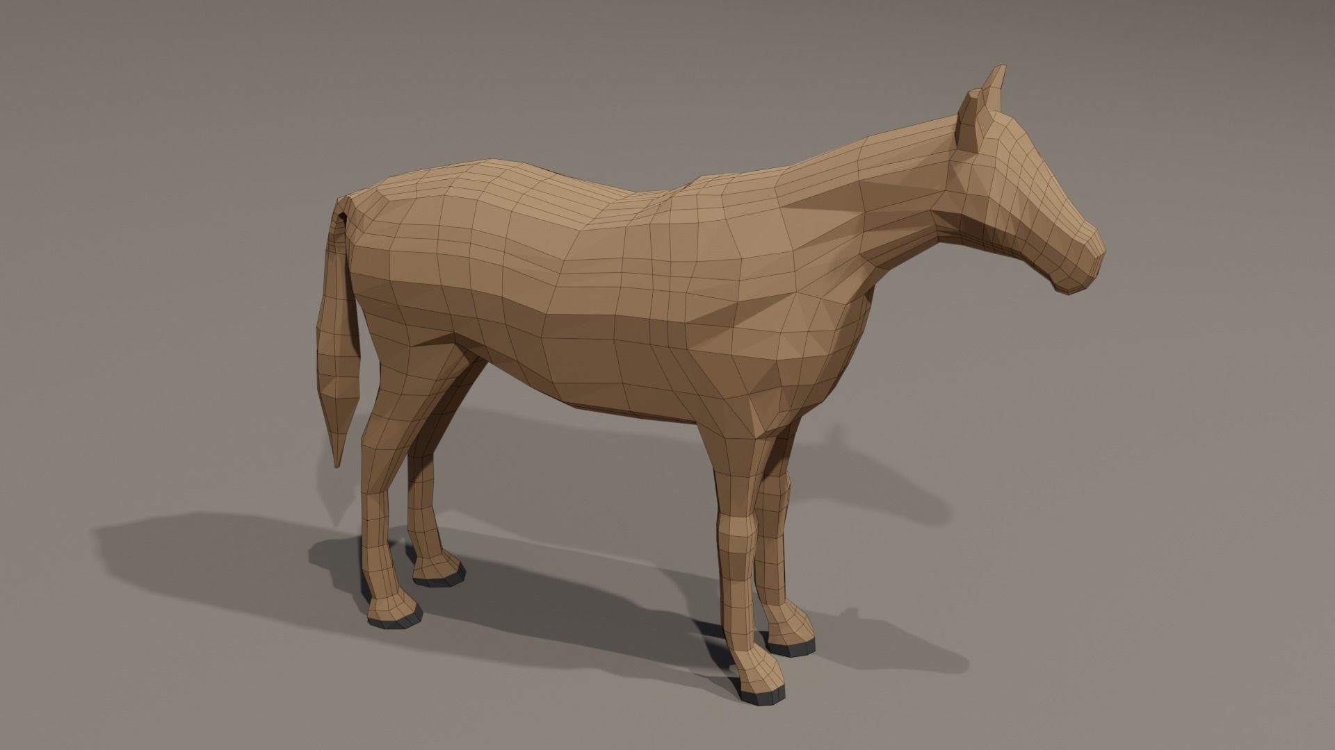Low poly Horse Low-poly 3D model_5