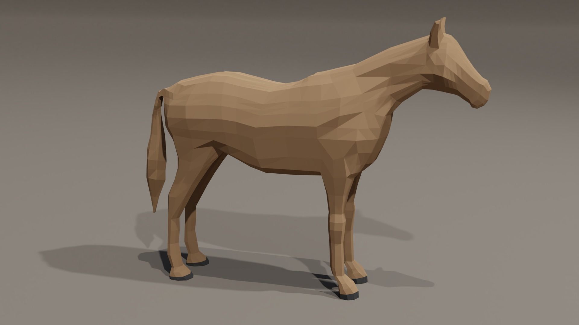 Low poly Horse Low-poly 3D model_2