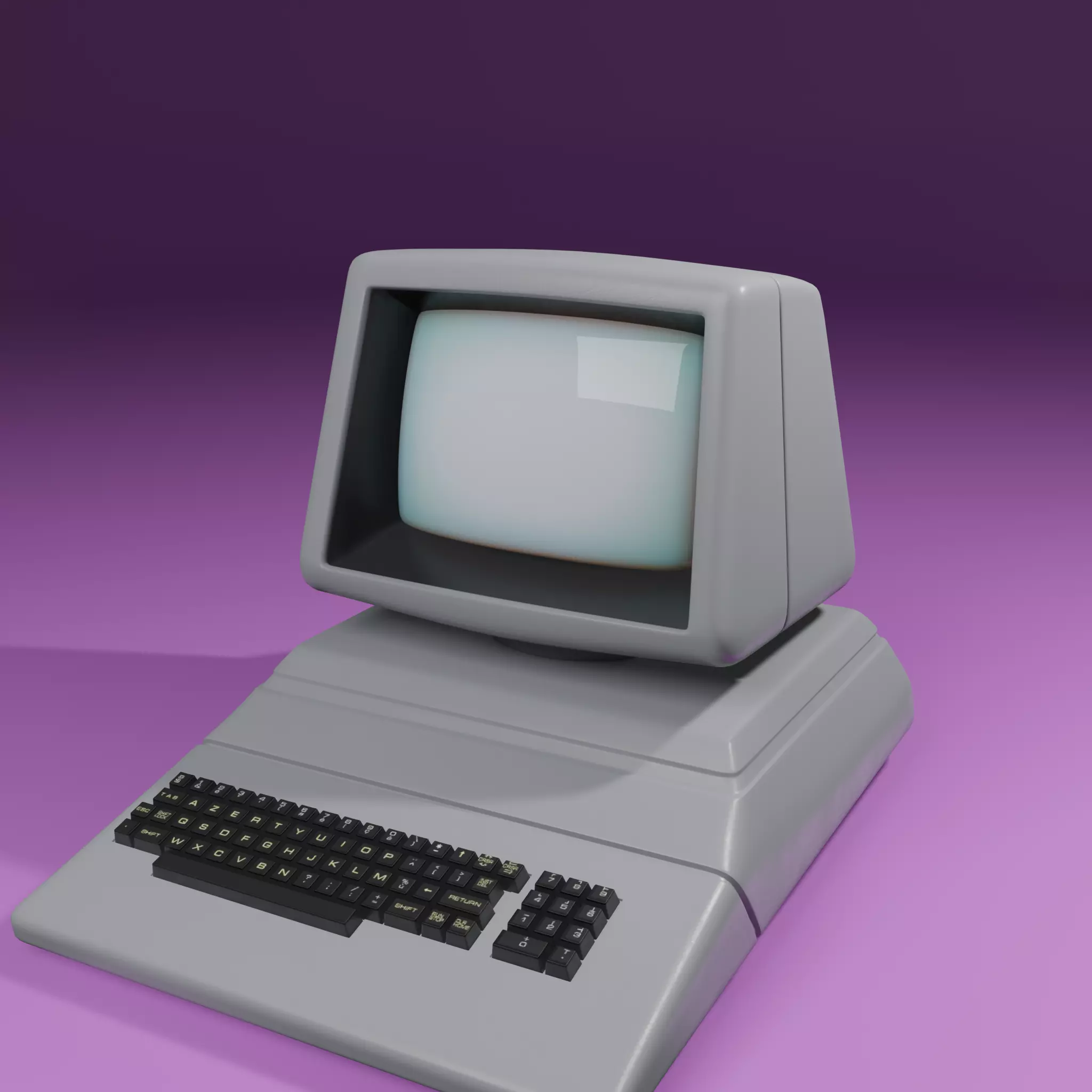 Retro Computer 3D model_0