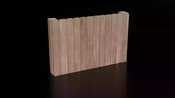 Wooden Fence 2 - Low Poly Wooden Fence Panels - Game Assets Low
