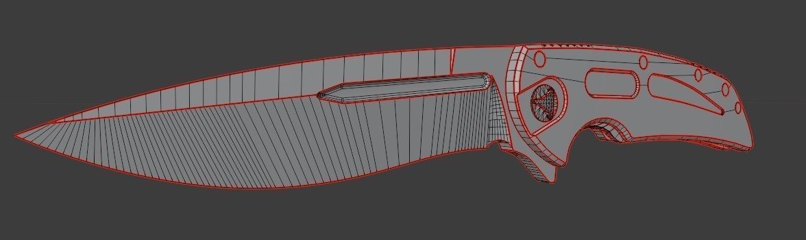 First person foldable combat knife  Low-poly 3D model_5