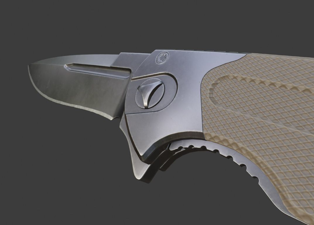 First person foldable combat knife  Low-poly 3D model_3