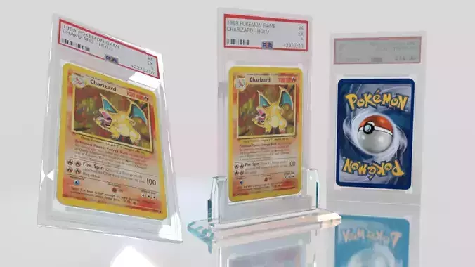 Pokemon Card With Display Stand 3D model