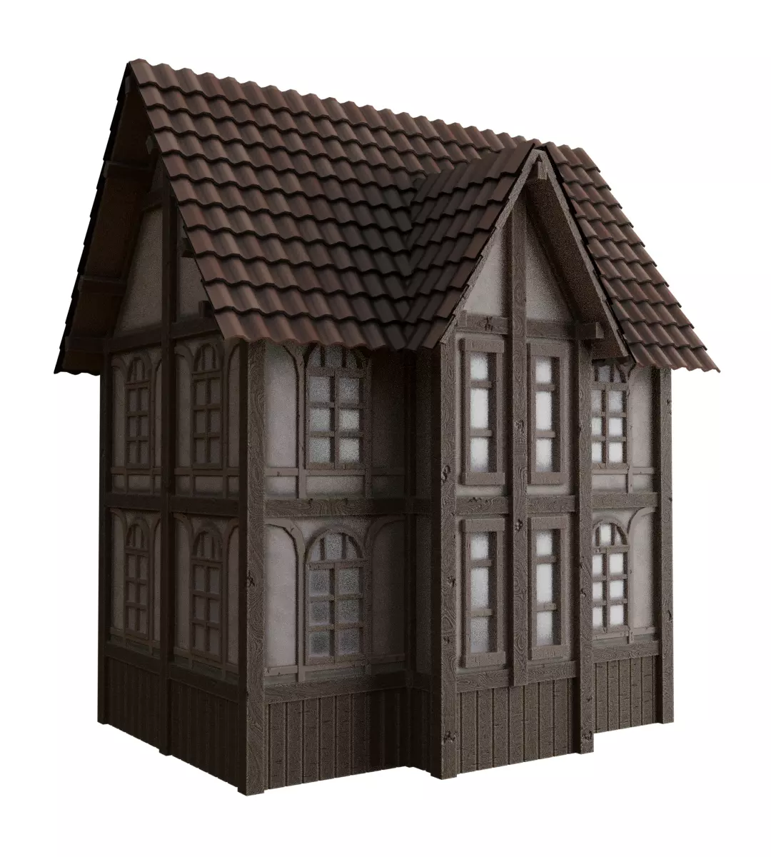 Medieval Townhouse  Low-poly 3D model_0