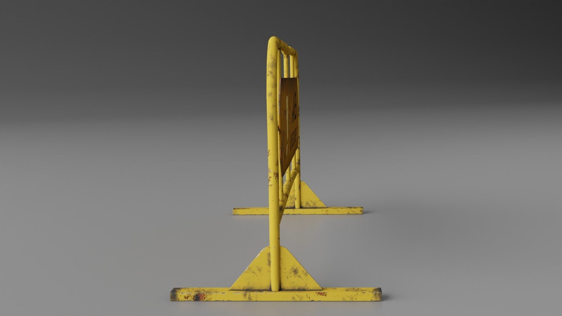 Portable Fence Low-poly 3D model_6