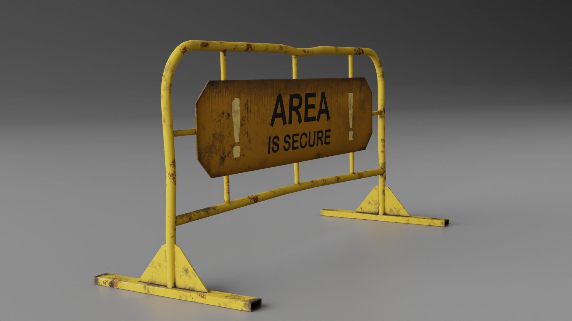 Portable Fence Low-poly 3D model_7