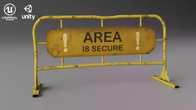 Portable Fence Low-poly 3D model Portable Fence Low-poly 3D model