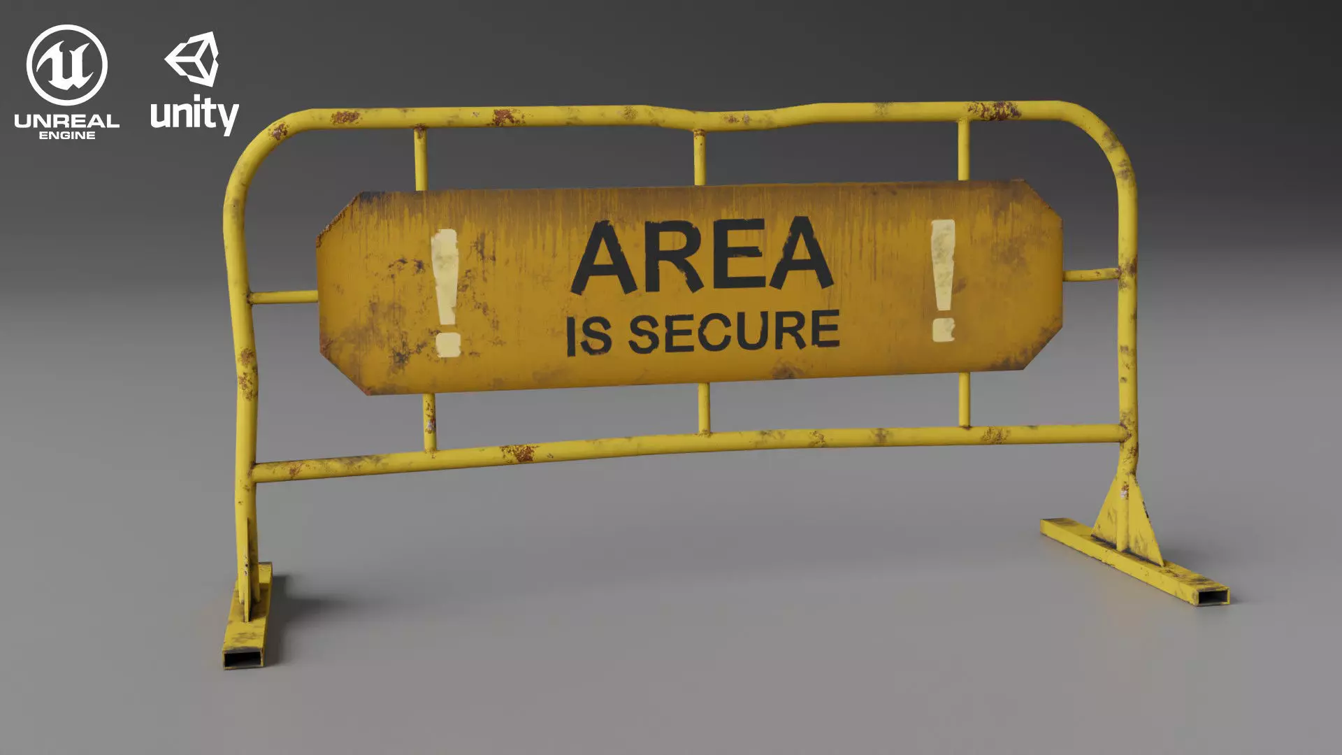 Portable Fence Low-poly 3D model_0