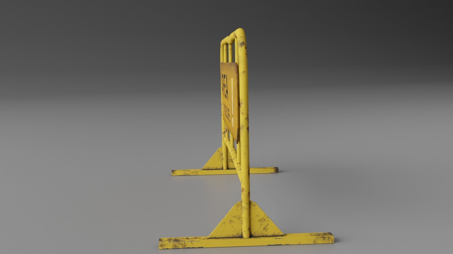 Portable Fence Low-poly 3D model_2