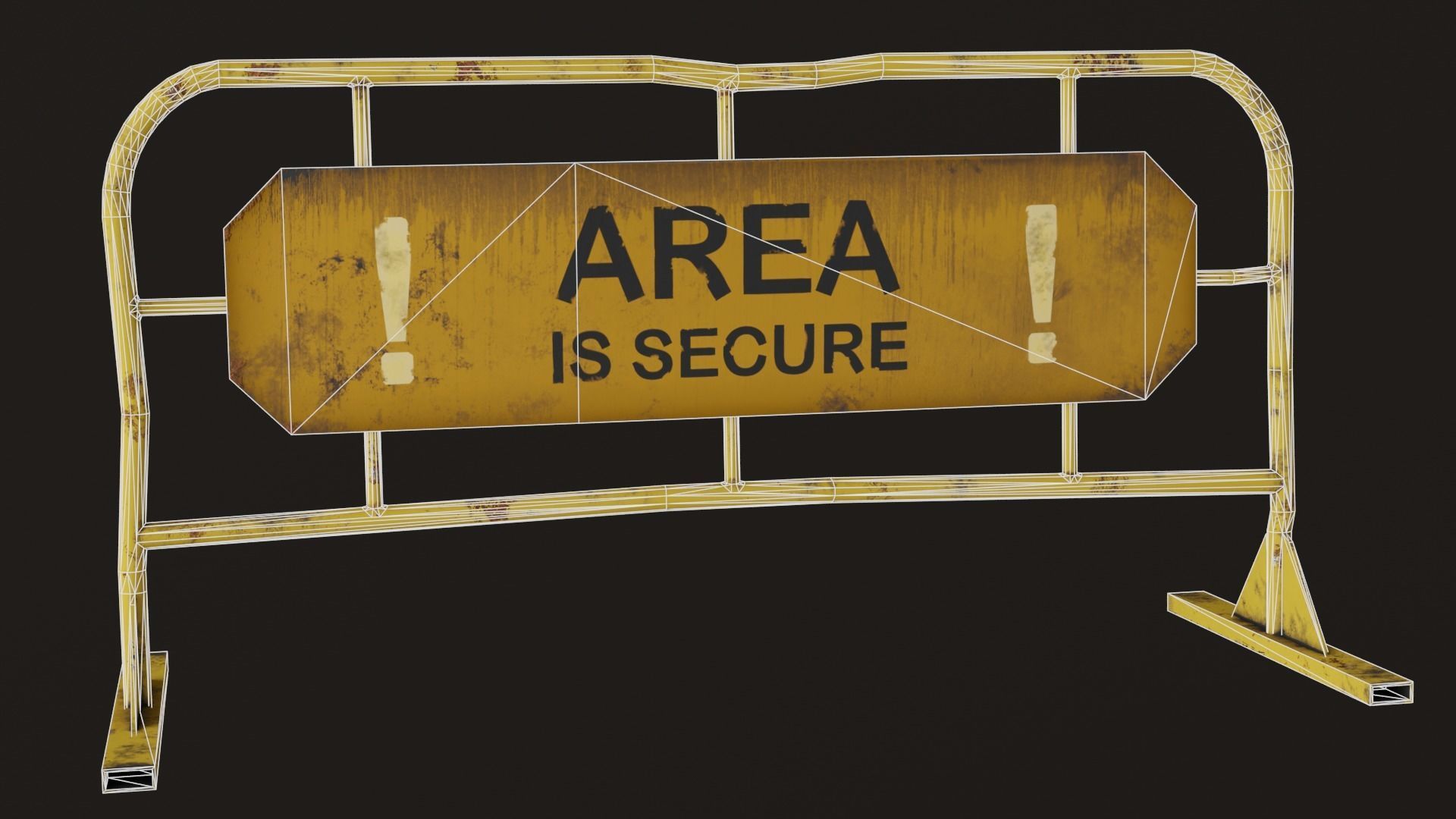 Portable Fence Low-poly 3D model_8