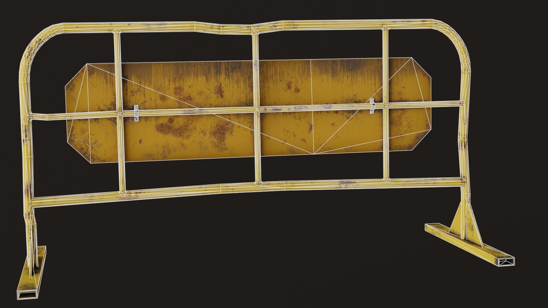 Portable Fence Low-poly 3D model_9