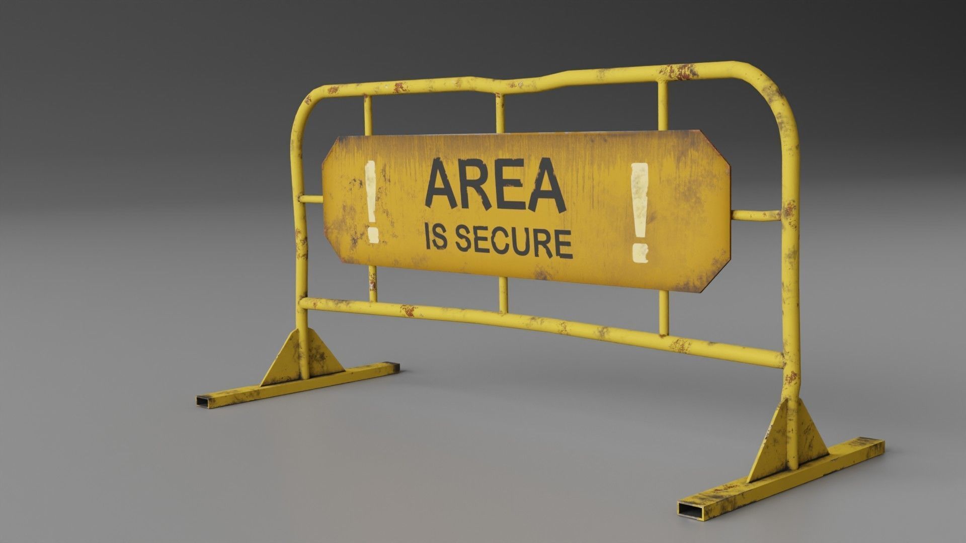 Portable Fence Low-poly 3D model_1