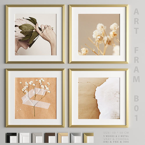 Art Frame B01 Low-poly 3D model