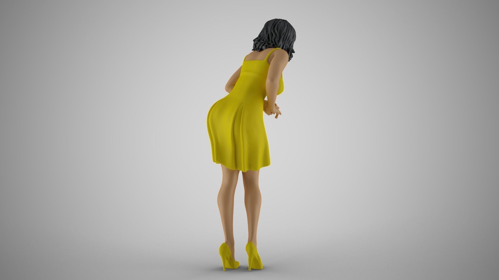 Anxious Girl Waiting 3D print model_7