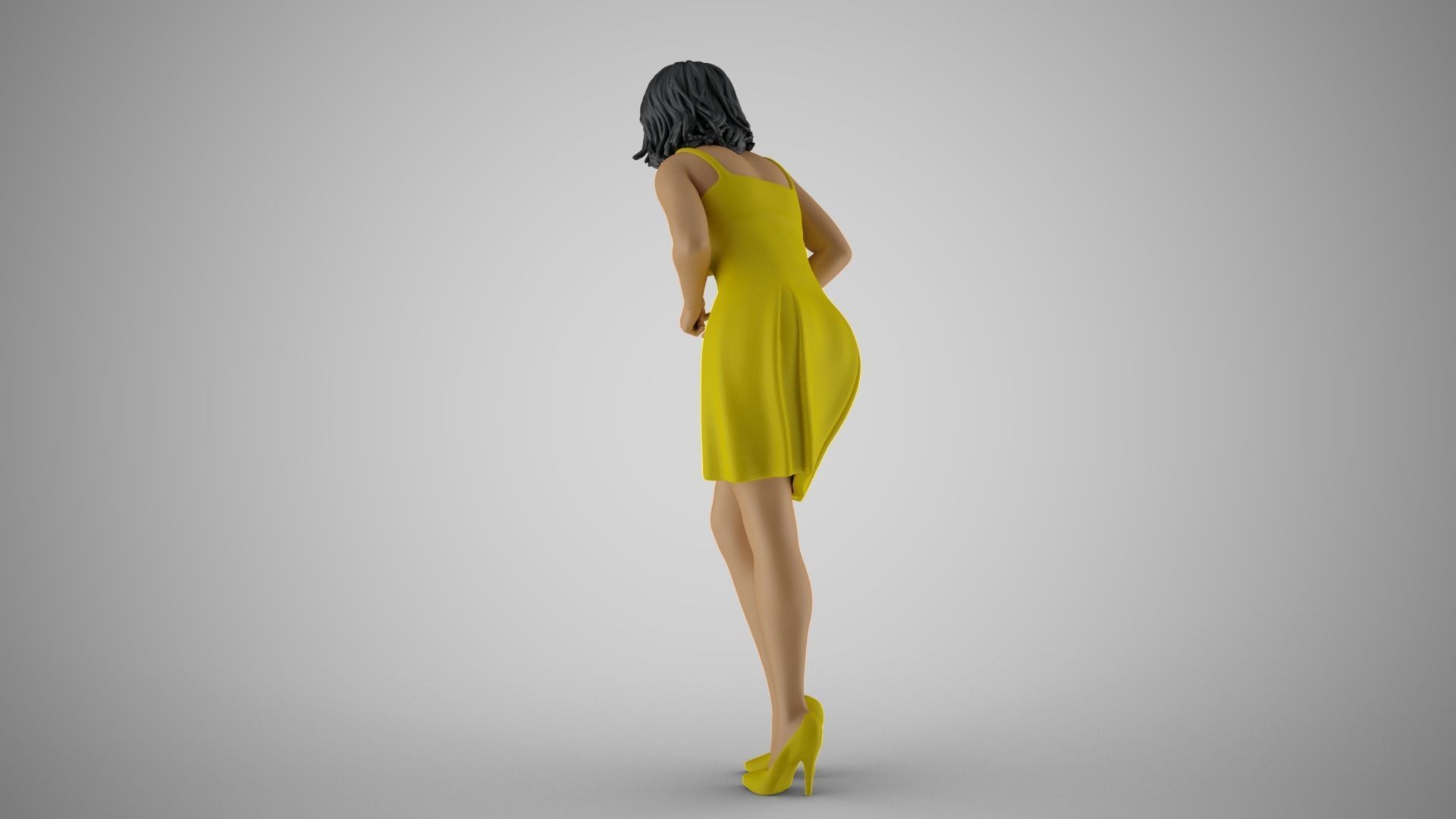 Anxious Girl Waiting 3D print model_9