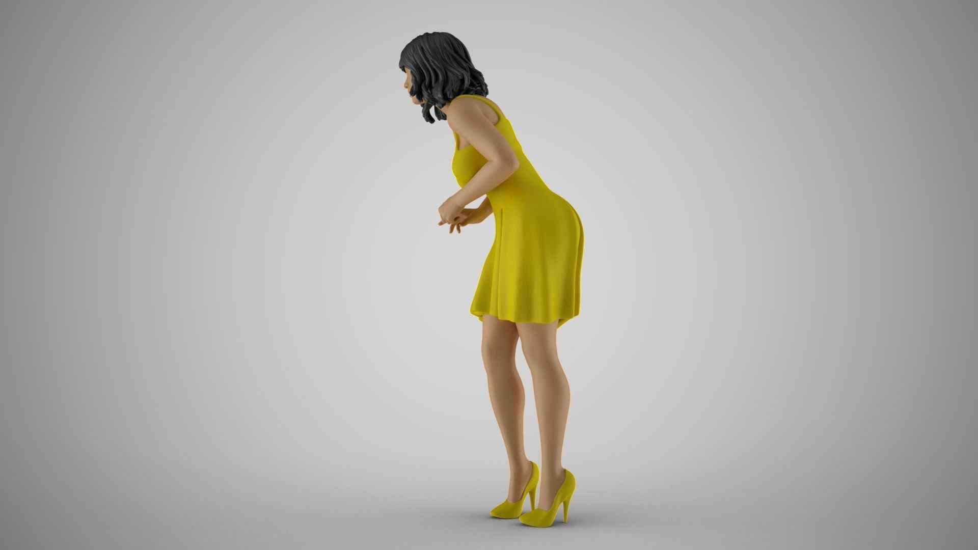 Anxious Girl Waiting 3D print model_10
