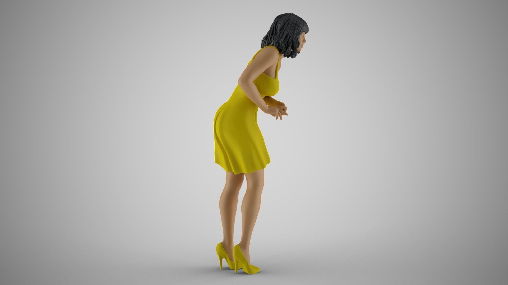 Anxious Girl Waiting 3D print model_6