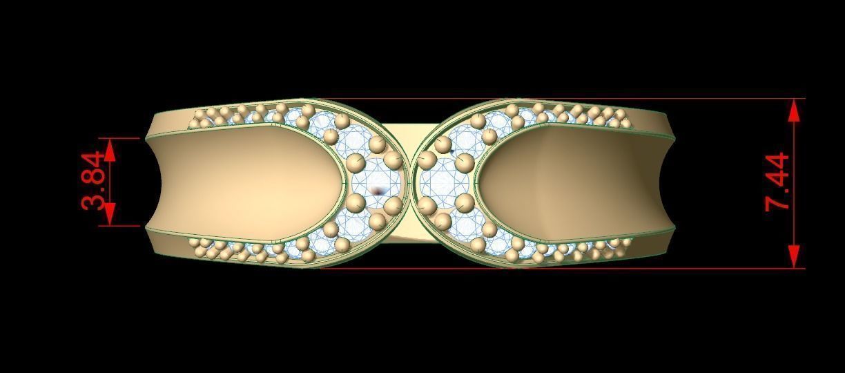 Wedding Band Ring Set 3D Model Collection_4