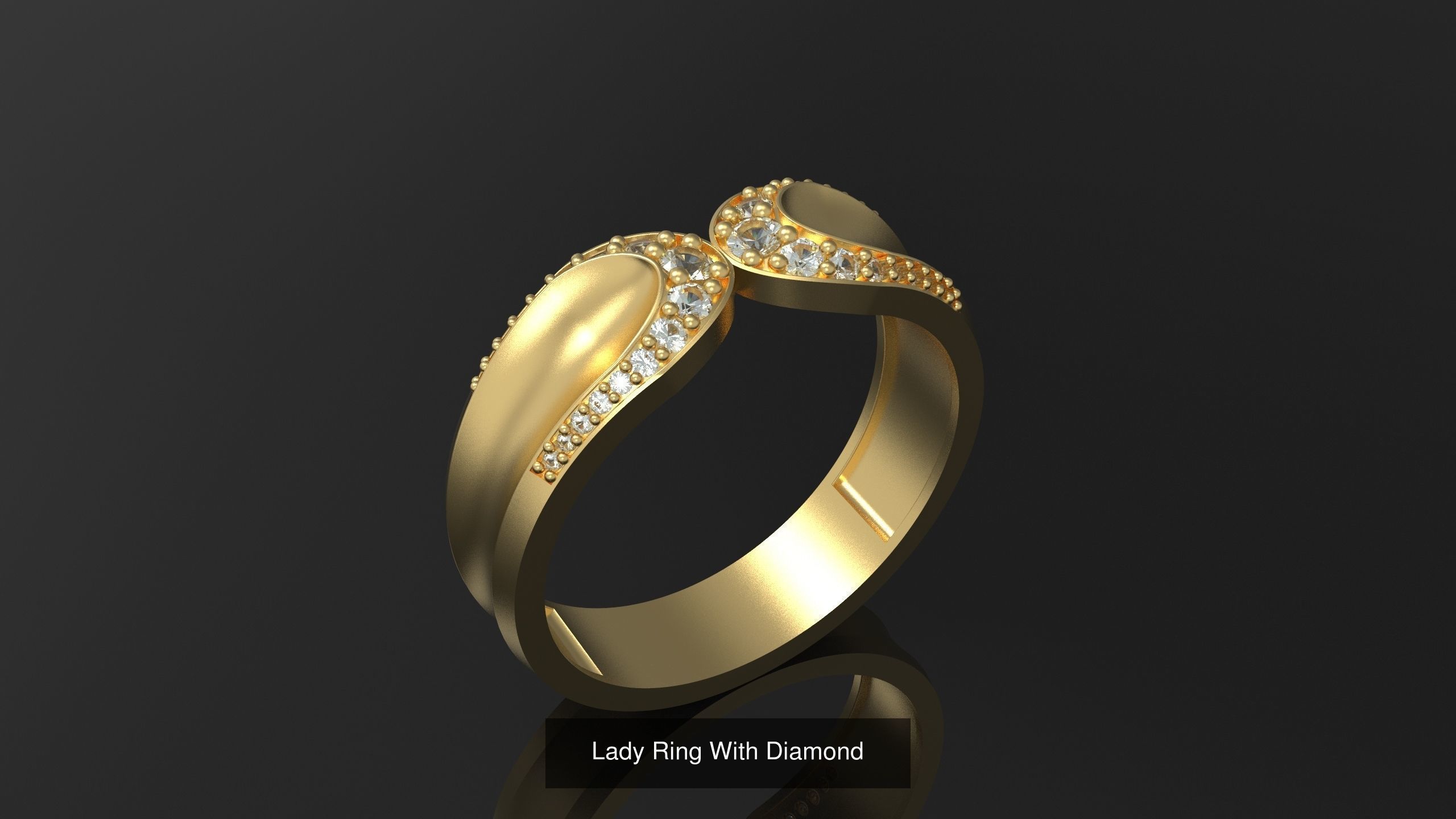 Wedding Band Ring Set 3D Model Collection_1