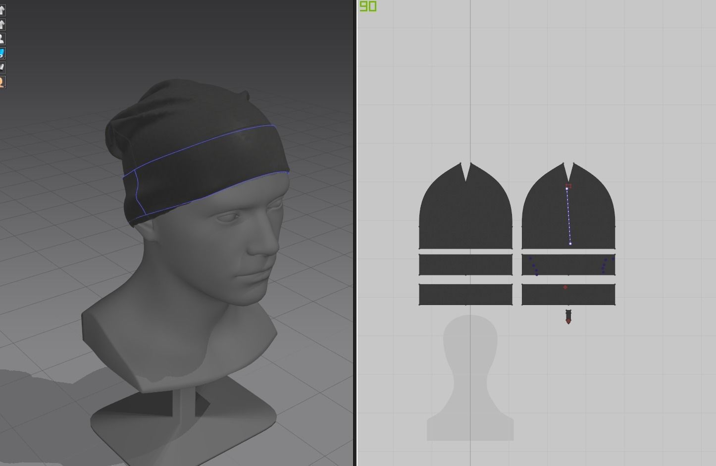 Beanie Hat Low-poly 3D model_3