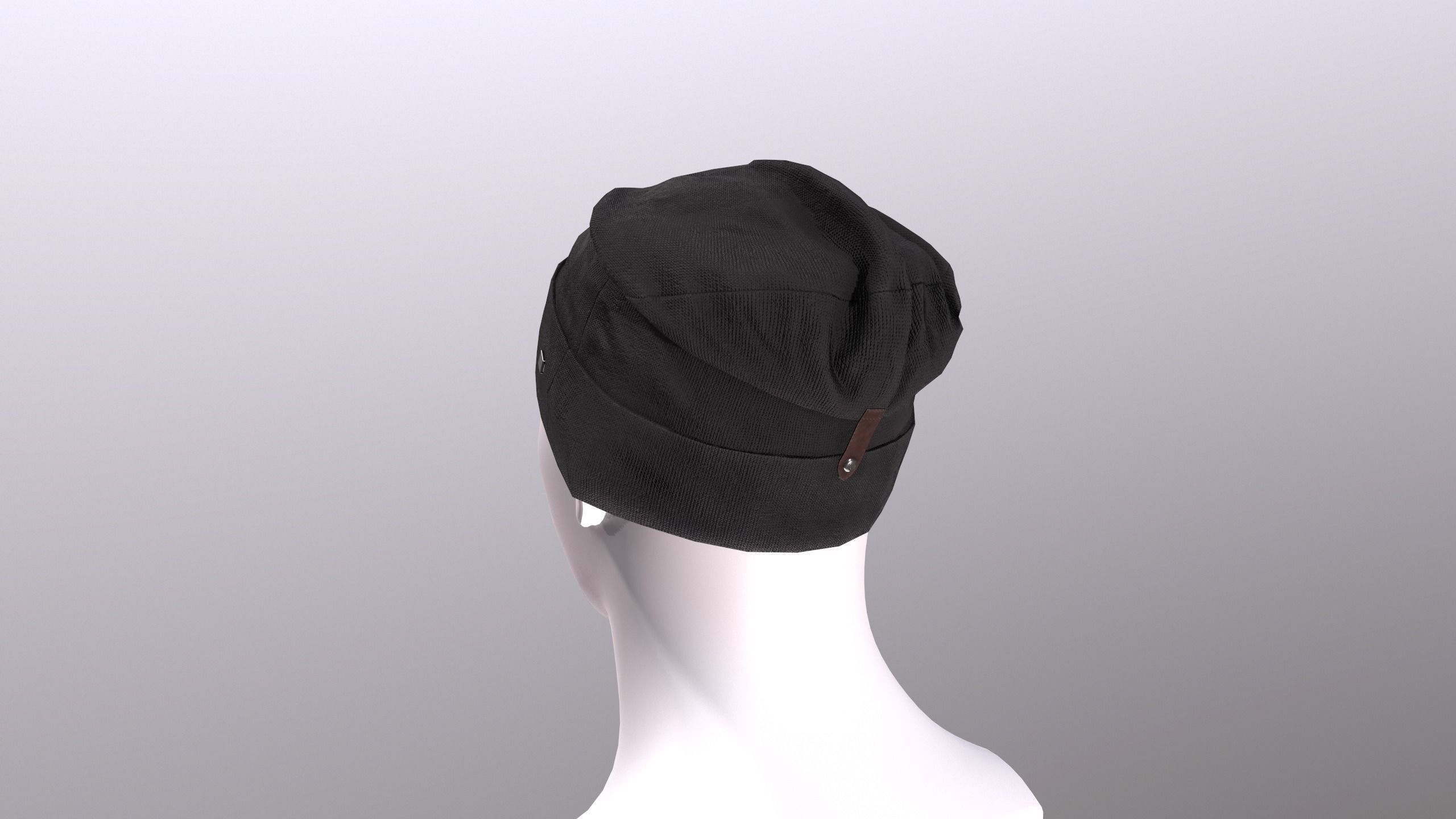 Beanie Hat Low-poly 3D model_8