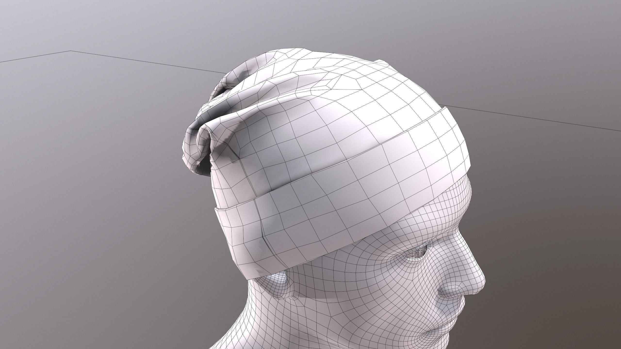 Beanie Hat Low-poly 3D model_4