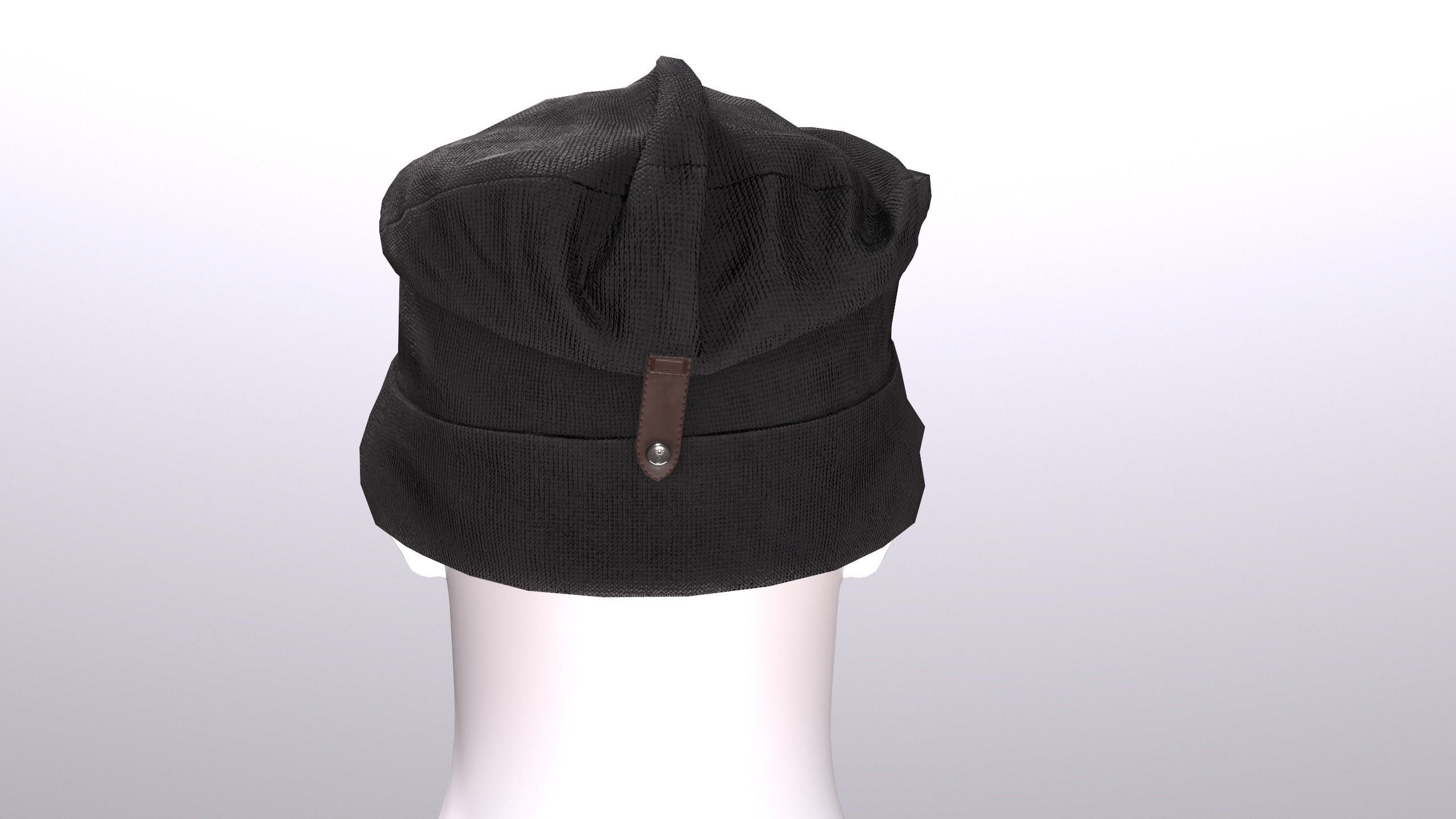 Beanie Hat Low-poly 3D model_10