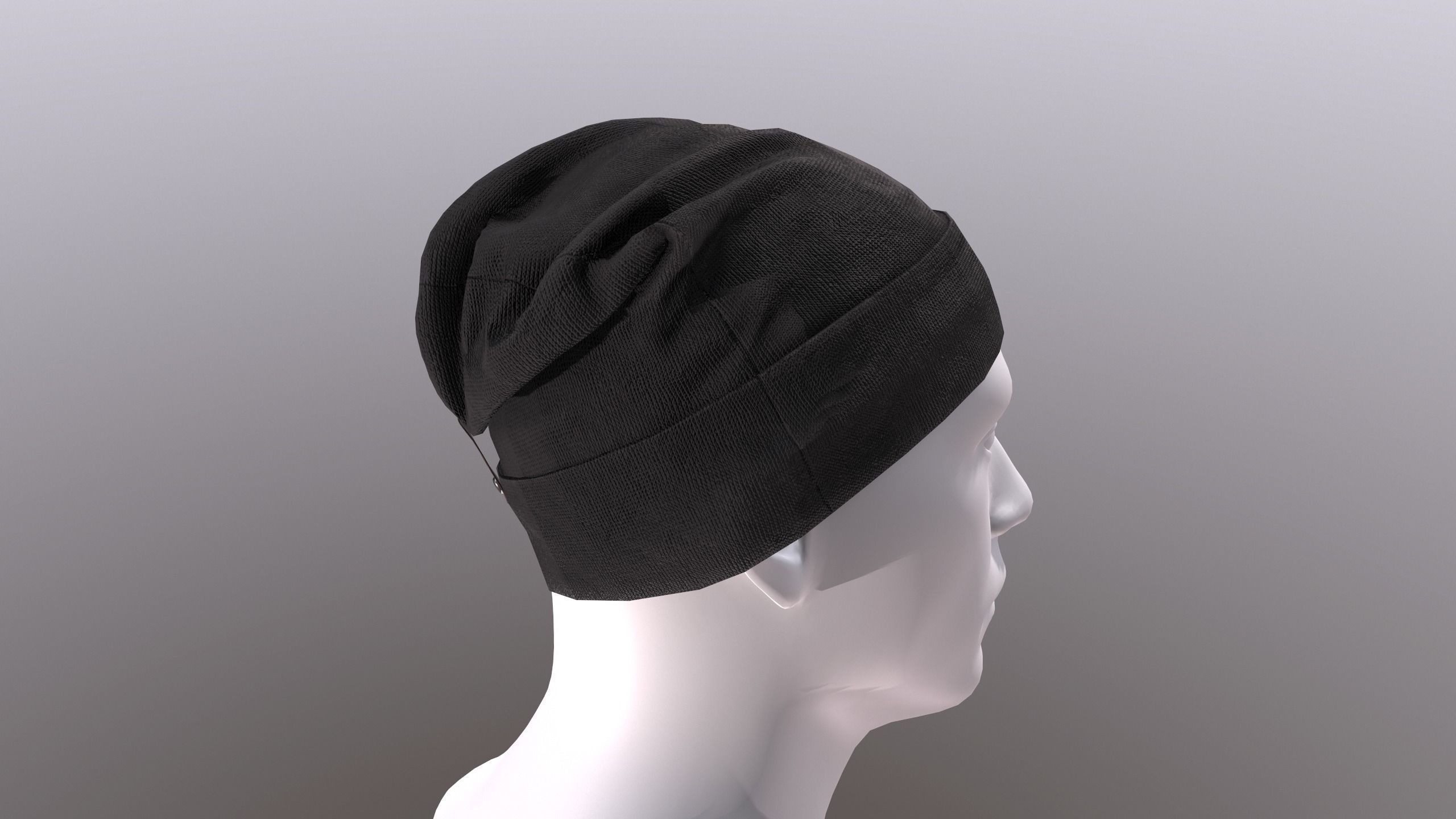 Beanie Hat Low-poly 3D model_2