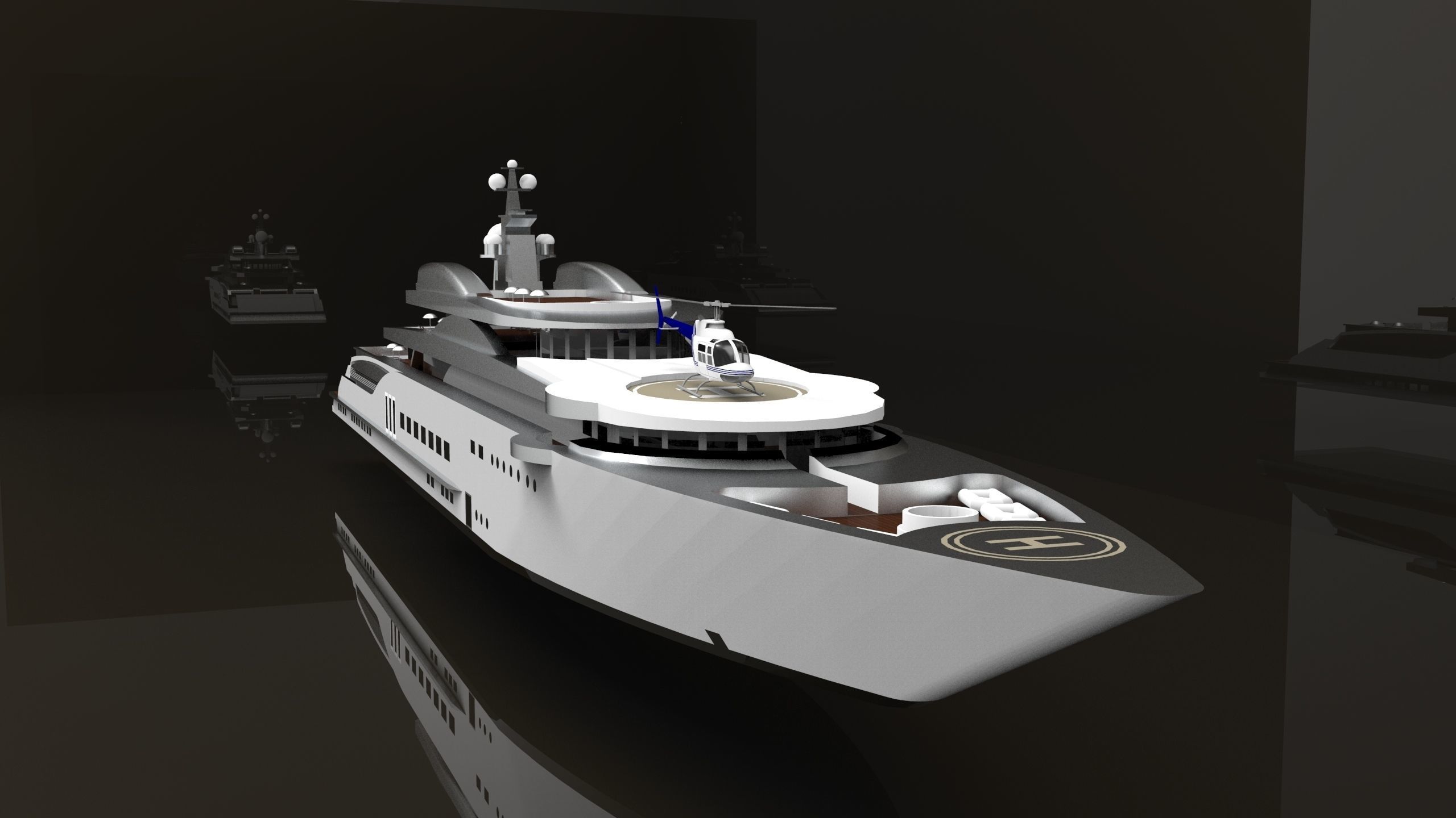 Yacht Luxury 3D model_1