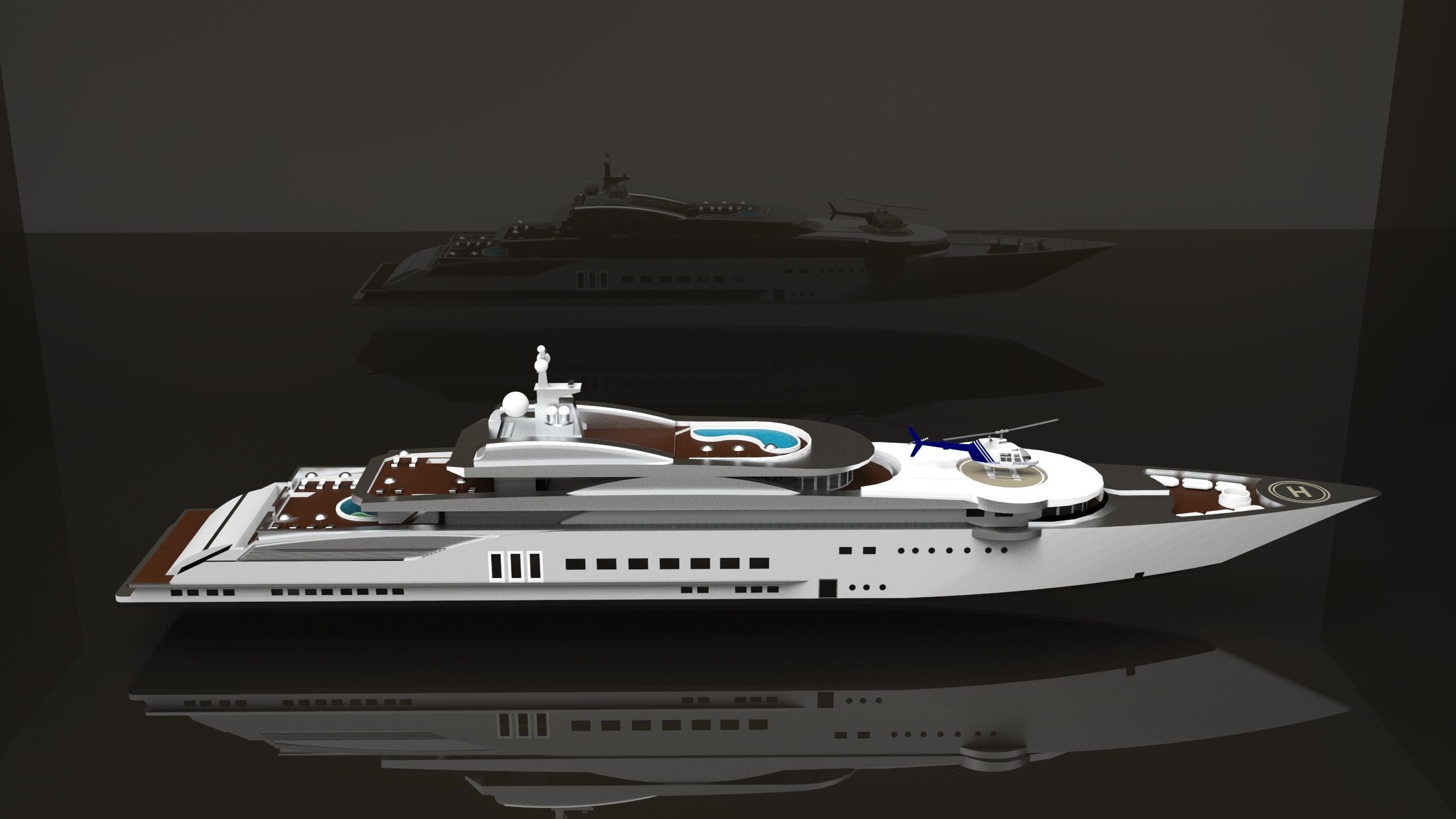 Yacht Luxury 3D model_2