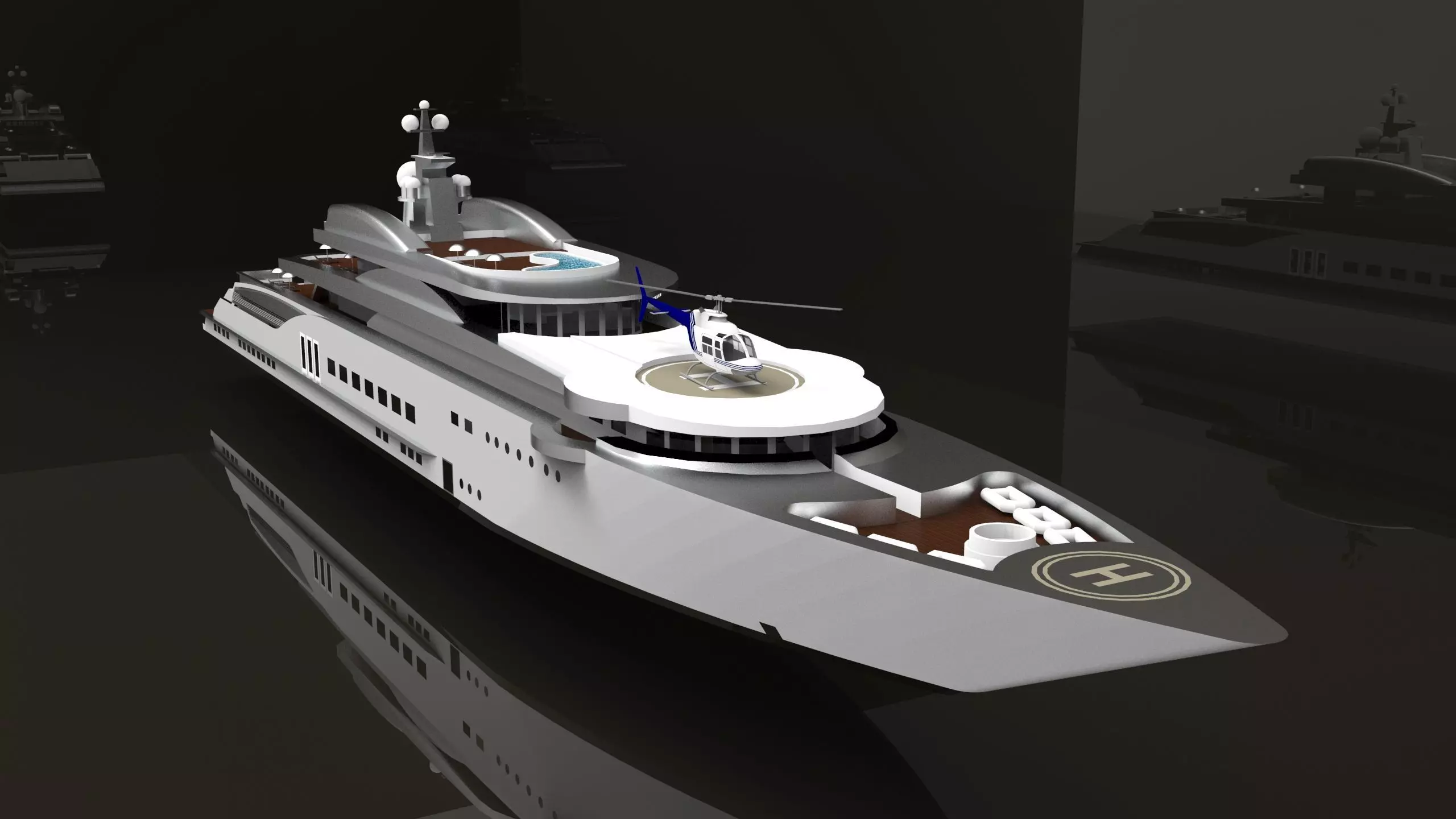 Yacht Luxury 3D model_0