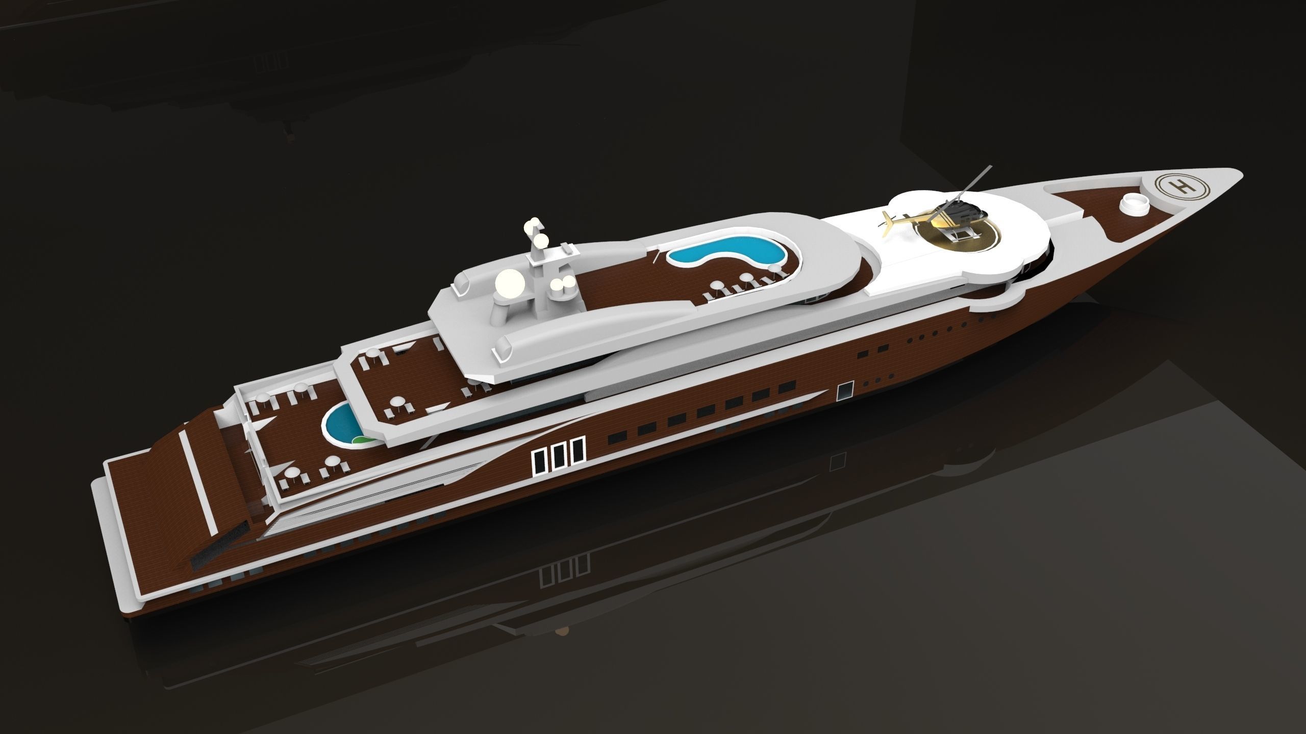Yacht Luxury 3D model_4