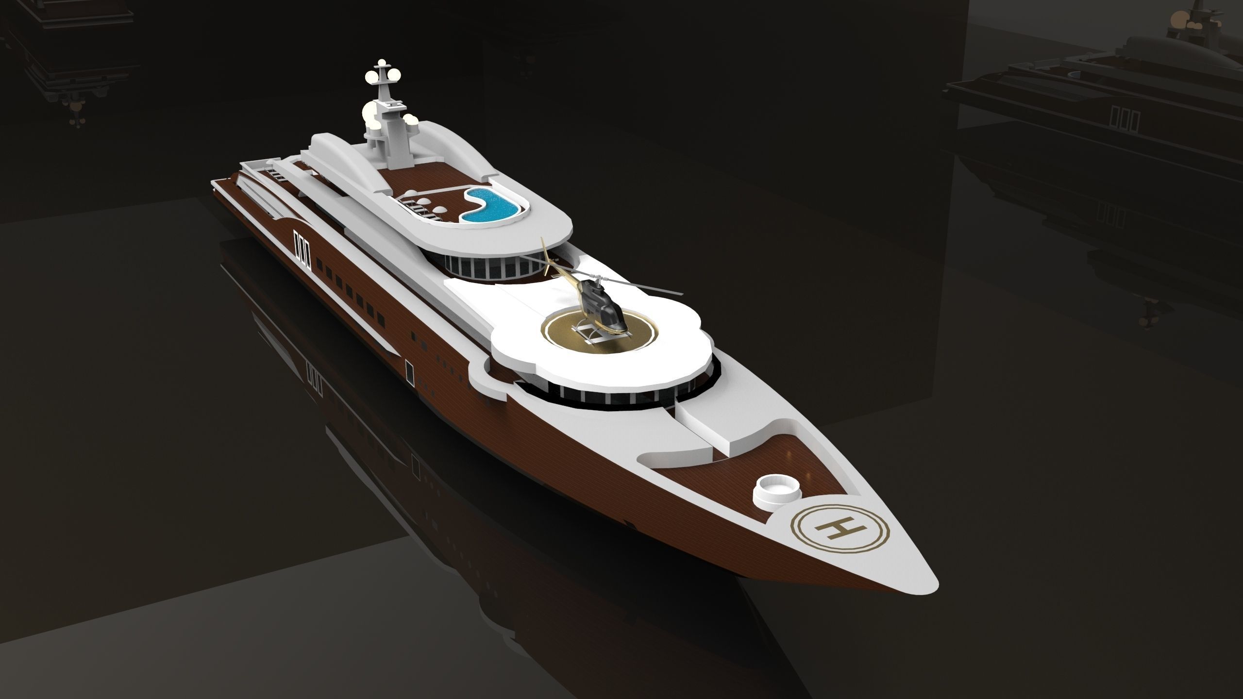 Yacht Luxury 3D model_3