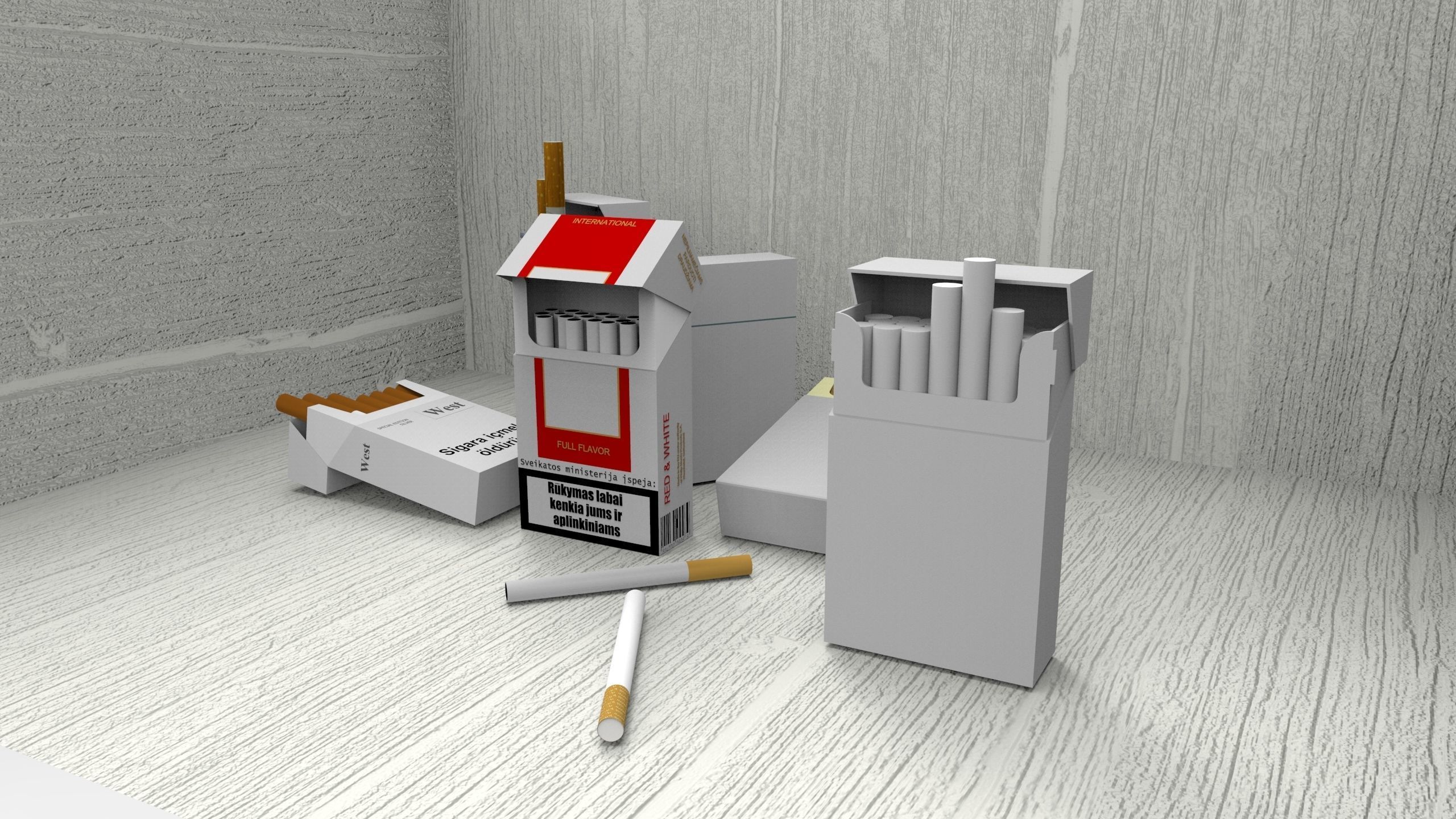 cigarette boxes 3D model_2