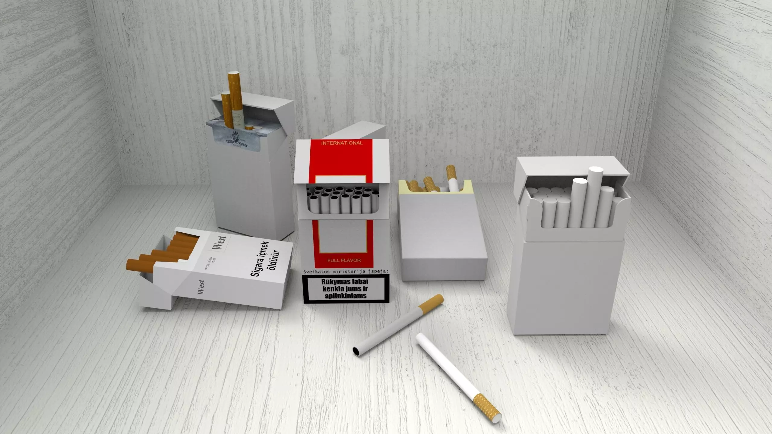cigarette boxes 3D model_0