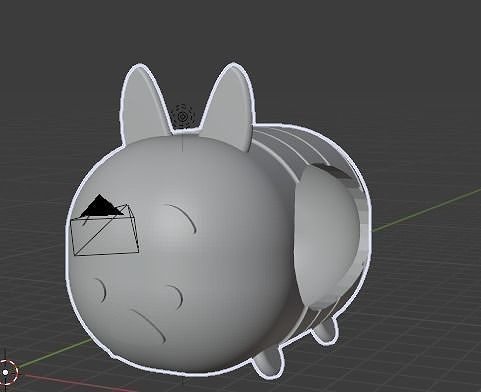 tsum tsum bunny rabbit with eyes and ears 3D print model