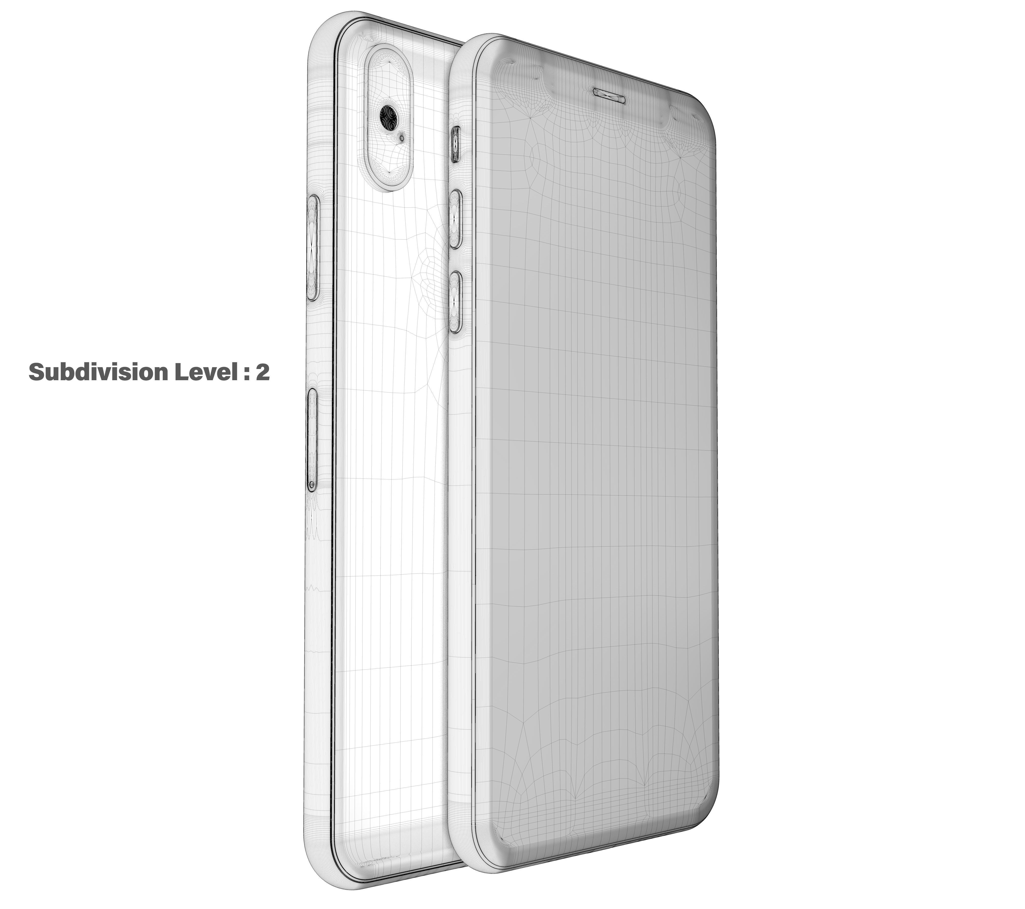 Apple iPhone Xs Max Gold Low-poly 3D model_28