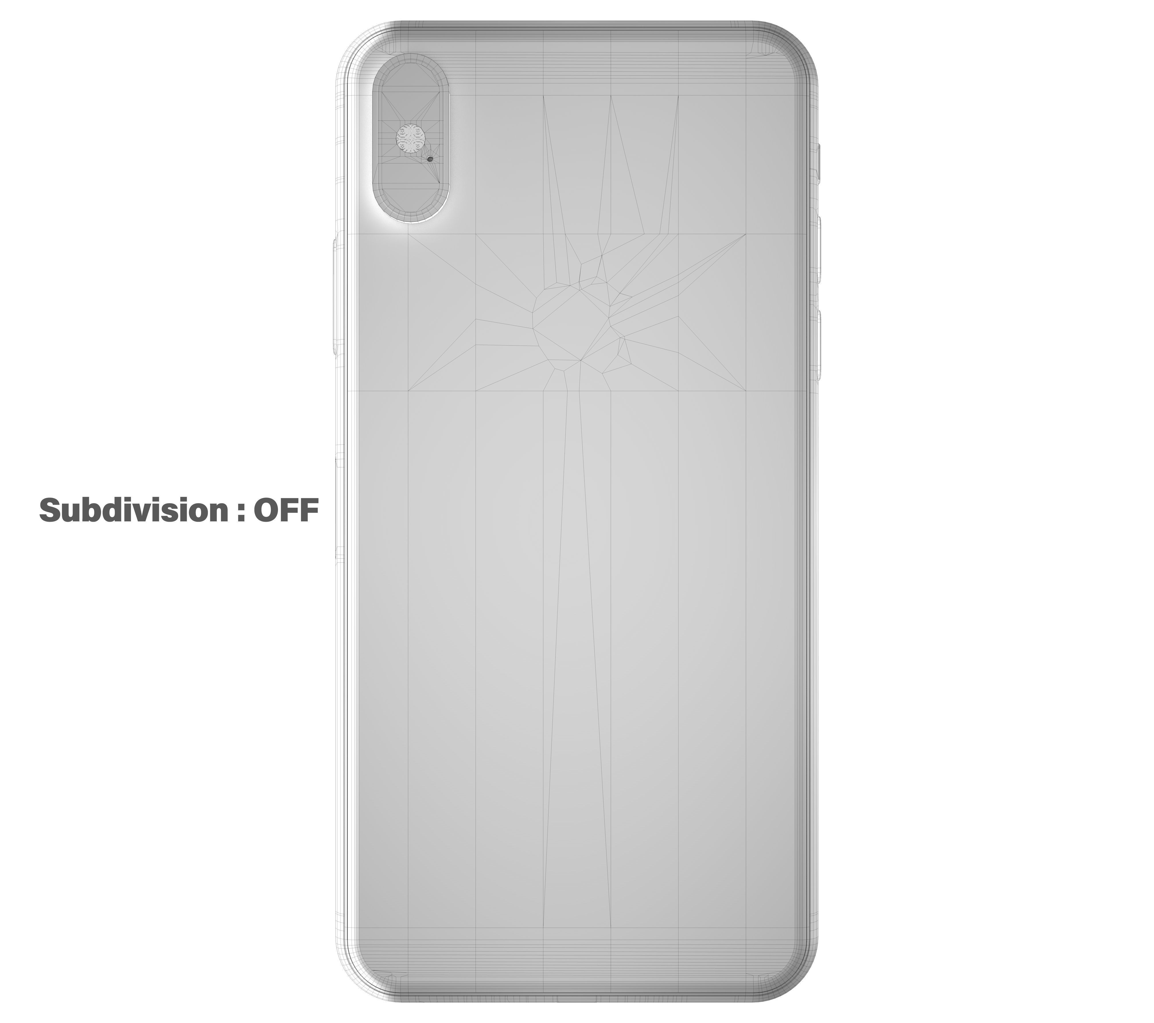 Apple iPhone Xs Max Gold Low-poly 3D model_17