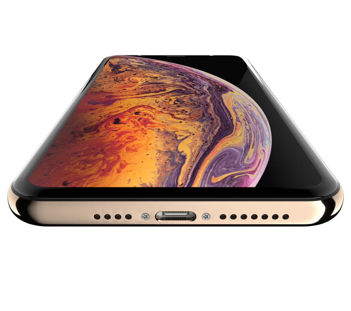 Apple iPhone Xs Max Gold Low-poly 3D model_8