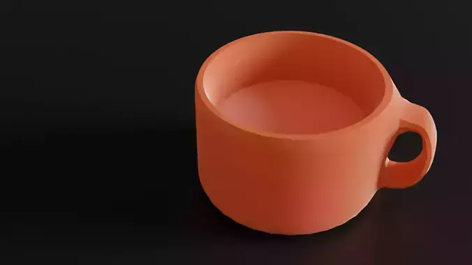 Low Poly Clay Mug Low-poly 3D model