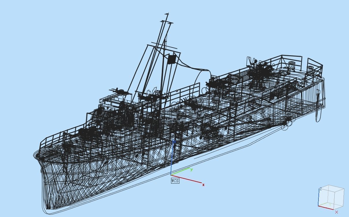 Fairmile class C gunboat 3D model_14