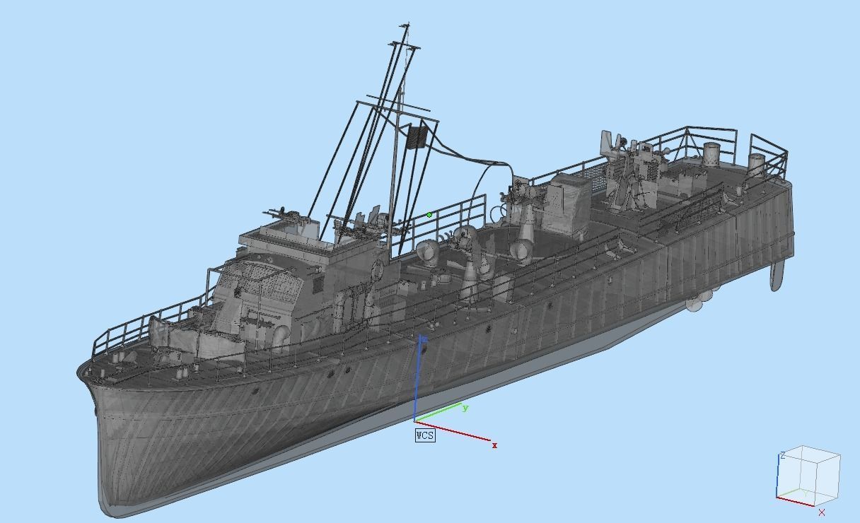 Fairmile class C gunboat 3D model_1