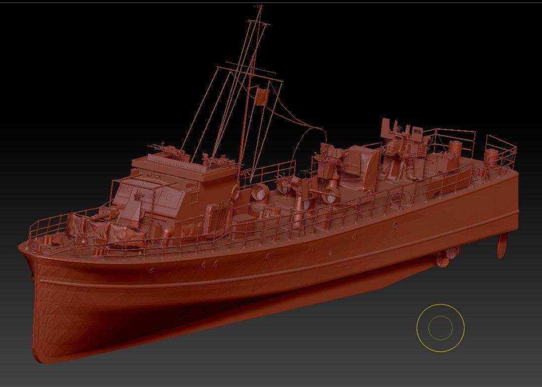 Fairmile class C gunboat 3D model_2