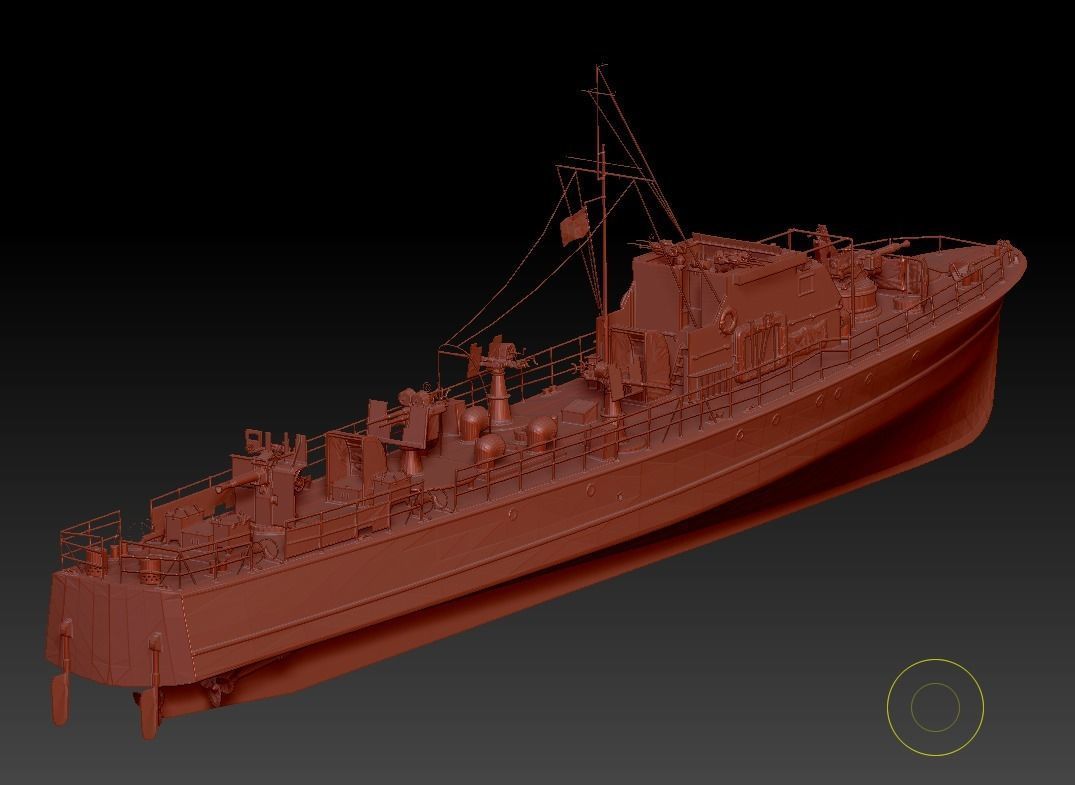 Fairmile class C gunboat 3D model_5