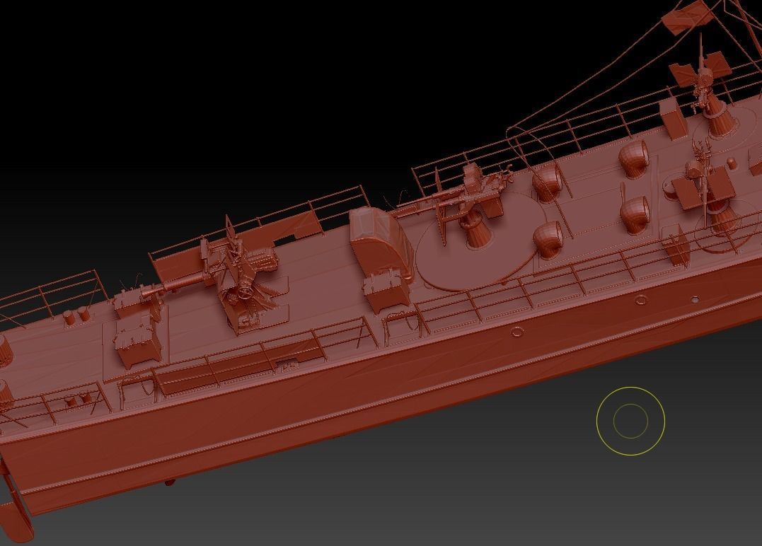 Fairmile class C gunboat 3D model_4