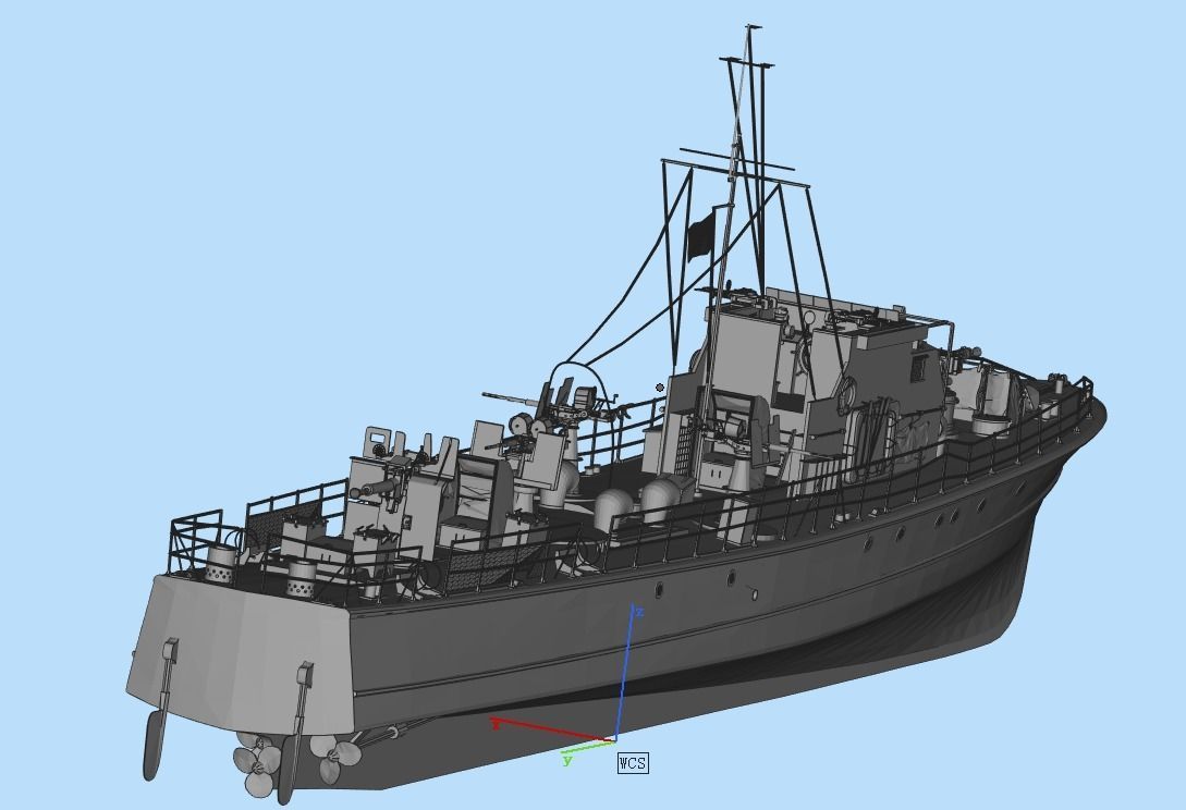 Fairmile class C gunboat 3D model_12