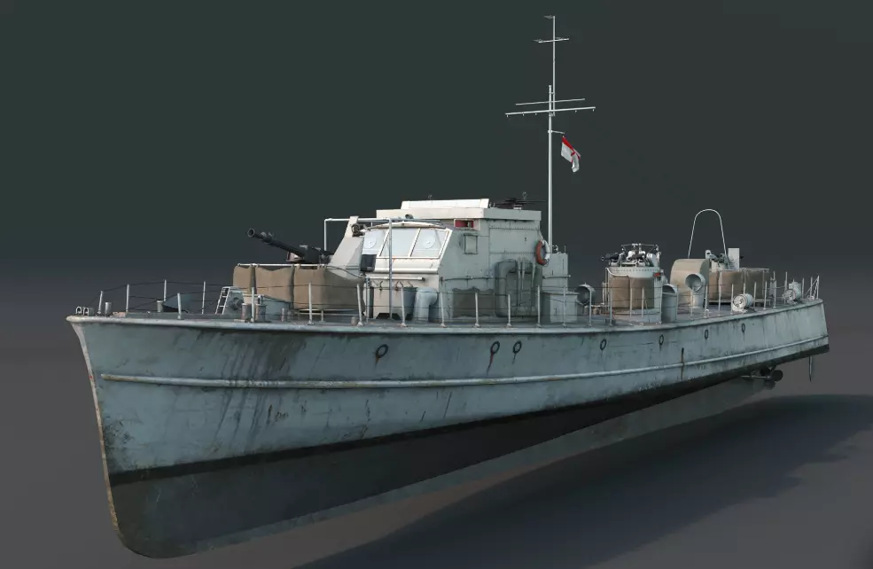 Fairmile class C gunboat 3D model_0