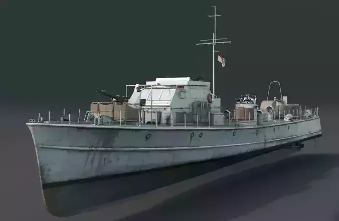 Fairmile class C gunboat 3D model
