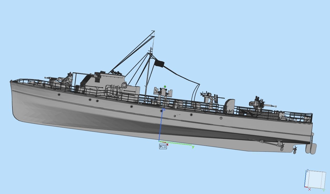 Fairmile class C gunboat 3D model_9