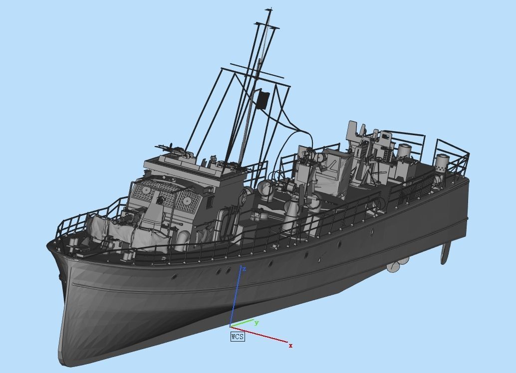 Fairmile class C gunboat 3D model_8